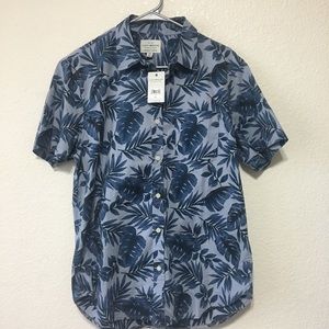 Lucky Brand | Blue Palm Leaf Shirt